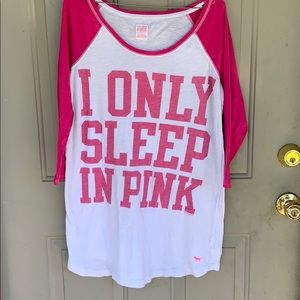 VS Pink Sleep Shirt/ Gown White Large